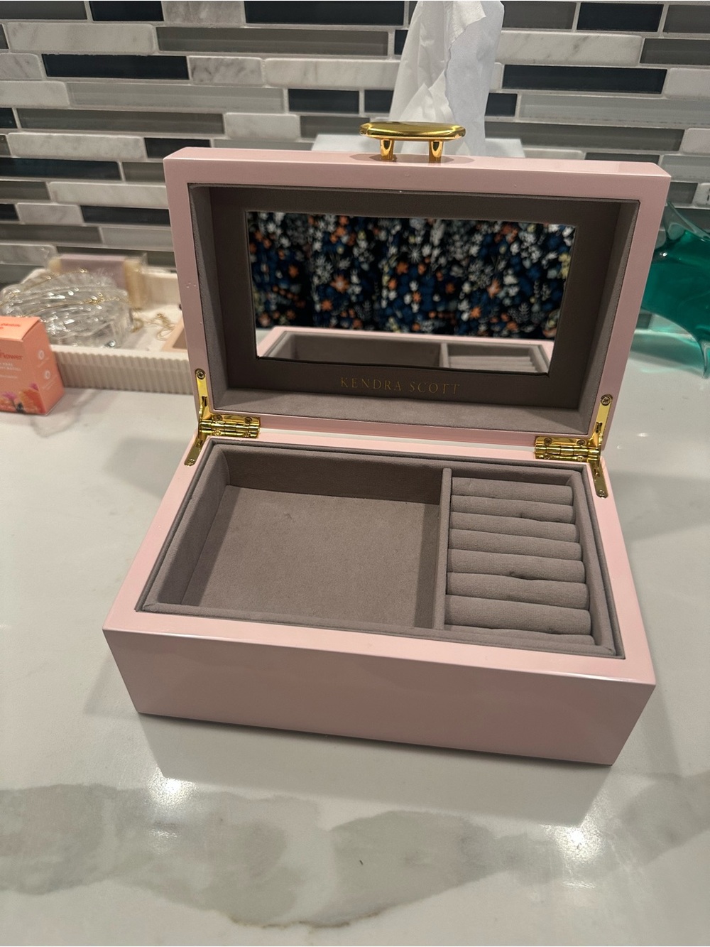 Kendra Scott Blush Pink Jewelry Box with Gold Hardware | Retails $125